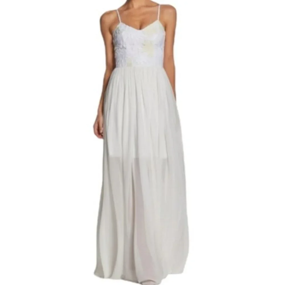 Dress the Population Asha Lace and Chiffon Gown size S NEW - Picture 1 of 13